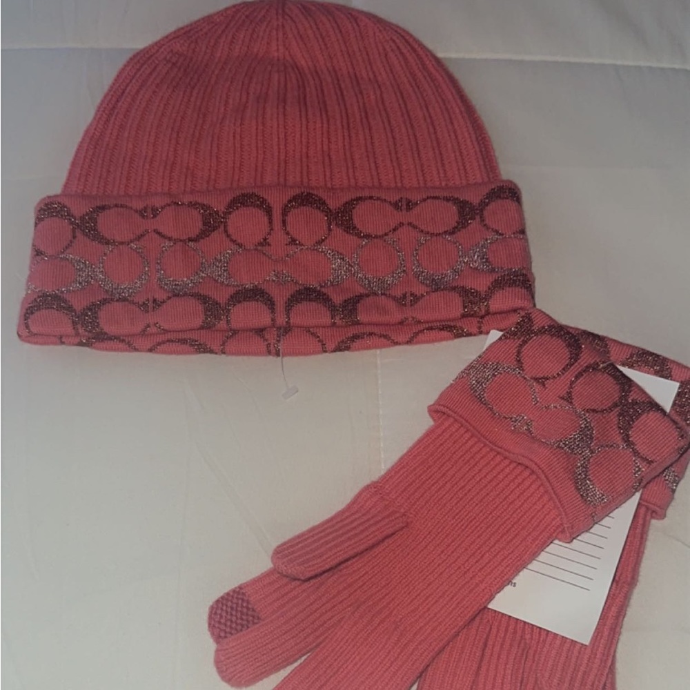 Coach hat & glove SET